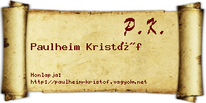 Paulheim Kristóf névjegykártya