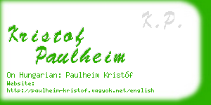 kristof paulheim business card